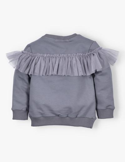 Szara bluza dla dziewczynki z tiulową falbanką