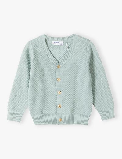 Zielony bawełniany sweter niemowlęcy zapinany na guziki