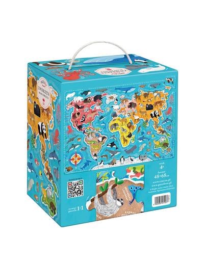 Puzzle 60 elementów Puzzlove - Mapa świata Zwierzęta
