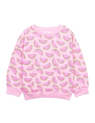 Różowa bluza niemowlęca nierozpinana z arbuzami