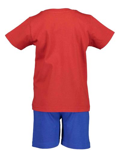 Komplet chłopięcy Police - czerwony t-shirt i niebieskie spodenki