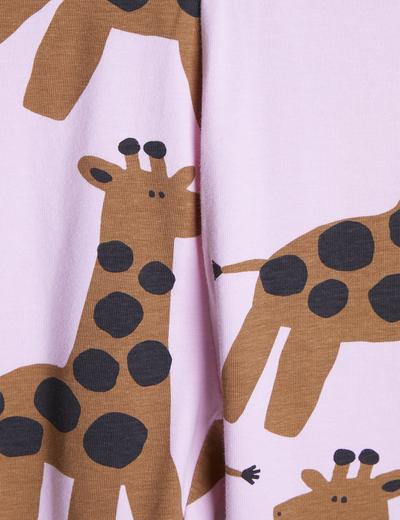 Różowe leginsy dziewczęce w żyrafy - Limited Edition