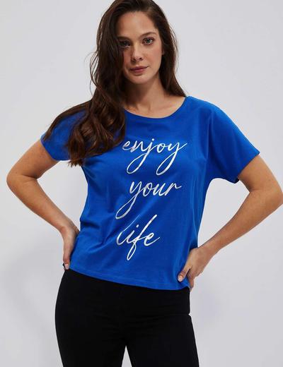 Koszulka damska z nadrukiem niebieska