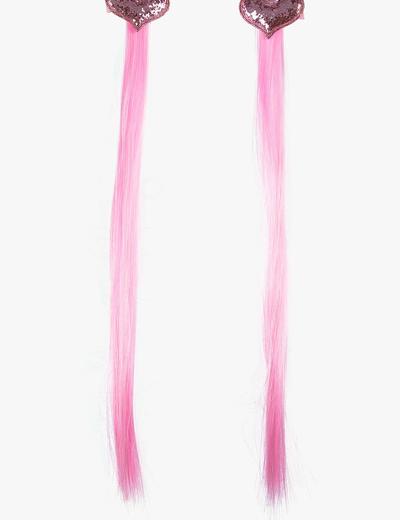 Spinki do włosów -Serca z różowymi włosami 2 szt.