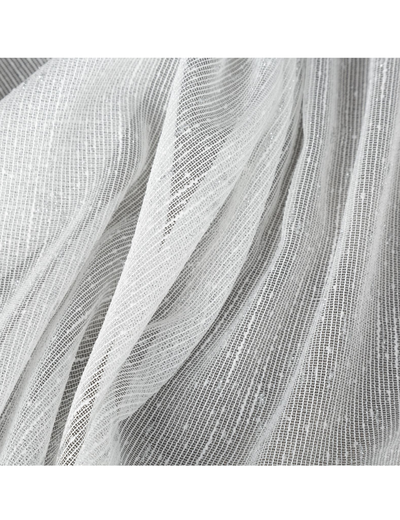 Biała firana 140x270 cm zdobiona srebrną nicią
