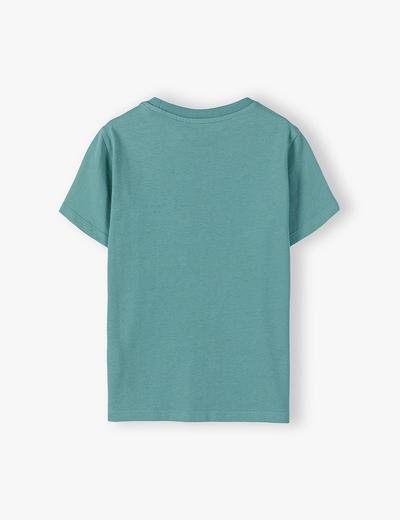 Bawełniany t-shirt z miękkim nadrukiem i ozdobną kieszonką - Auto
