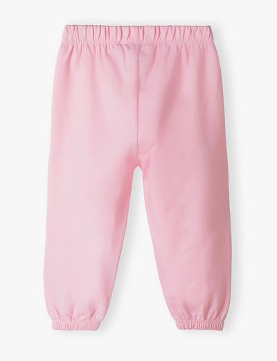 Dzianinowe bawełniane spodnie dresowe dla niemowlaka - różowe - 5.10.15.