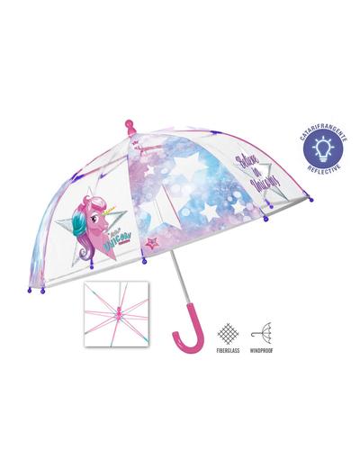 Transparentna parasolka z jednorożcem