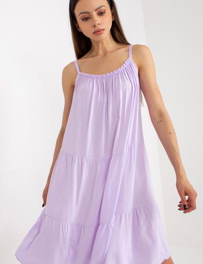 Jasnofioletowa sukienka letnia o luźnym kroju OCH BELLA