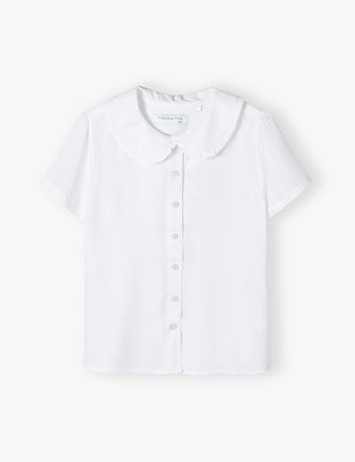 Elegancka biała koszula dla dziewczynki z krótkim rękawem
