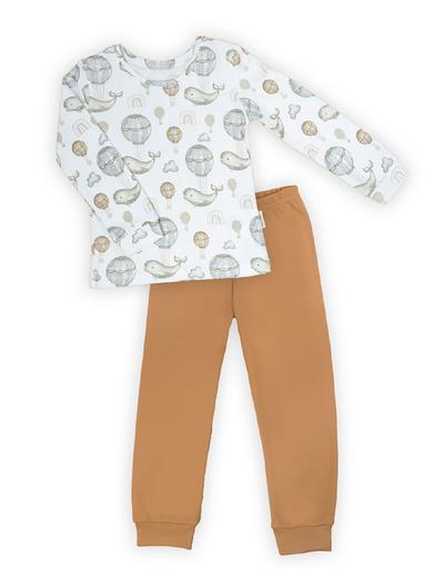 Chłopięca piżama bawełniana z długim rękawem- wieloryby i balony