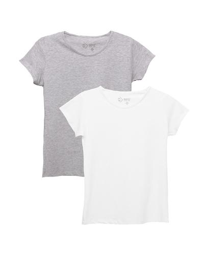 T-shirt damski biały i szary 2pak