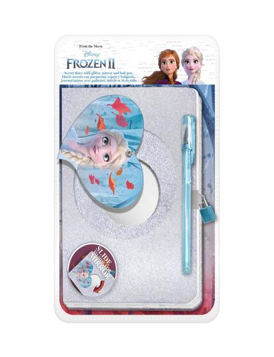 Pamiętnik brokatowy z lusterkiem i długopisem, zamykany Frozen