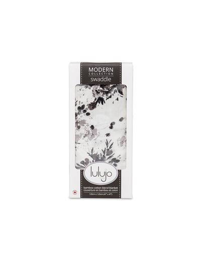 Lulujo Modern Kocyk Bambusowy Black Floral 120x120cm