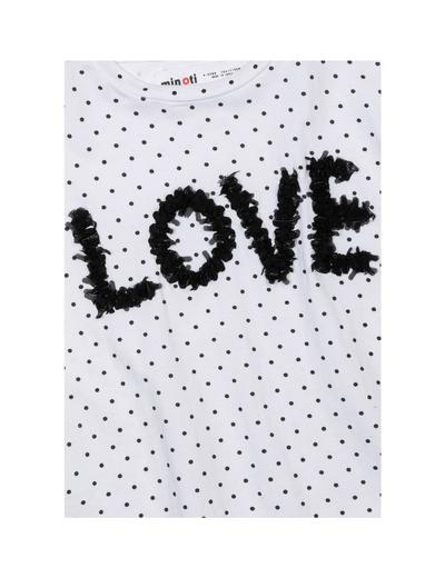 Biała bluzka dziewczęca w kropeczki z napisem LOVE