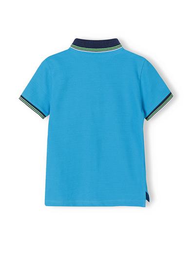 Niebieska bluzka polo z krótkim rękawem dla chłopca