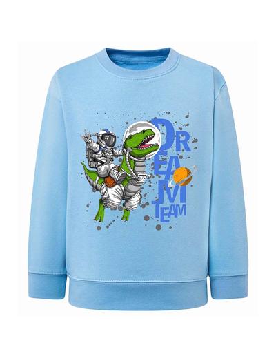 Dzianinowa bluza nierozpinana błękitna Astronauta & Dinozaur