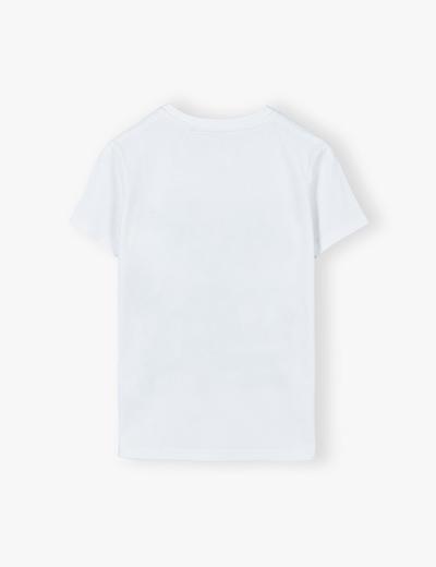 Bawełniany t-shirt chłopięcy z grafiką - biały