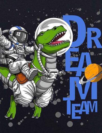 Dzianinowa bluza nierozpinana granatowa Astronauta & Dinozaur