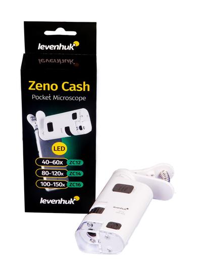 Mikroskop kieszonkowy Levenhuk Zeno Cash ZC12 - biały