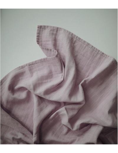 Mushie - otulacz kocyk letni 100% organic cotton Soft Mauve 120x120cm - różowy