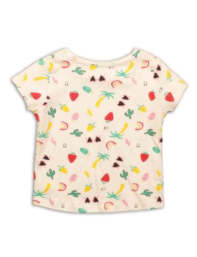T-Shirt niemowlęcy ecru z wakacyjnym wzorem