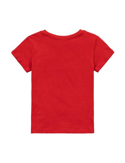 Czerwony t-shirt bawełniany dla chłopca z nadrukiem