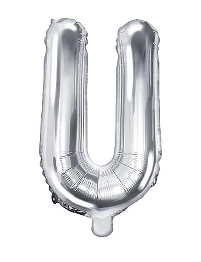 Balon foliowy Litera ''U'' 35cm - srebrny