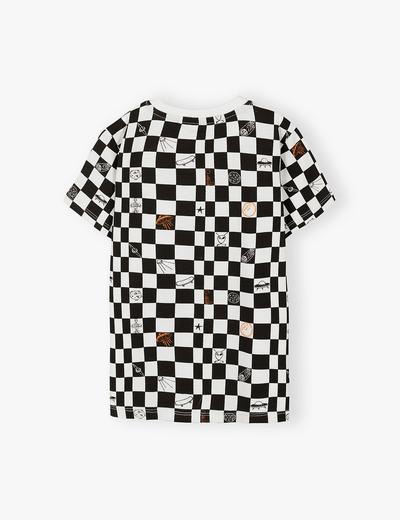 Koszulka chłopięca bawełniana w szachownicę