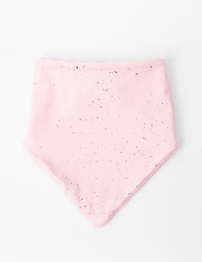 Różowa chustka pod szyję dla niemowlaka - zapinana na rzep