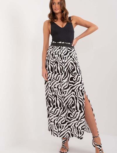 Długa spódnica z printem Sublevel czarno-biała