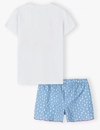 Dwuczęściowa piżama dziewczęca - T-shir i krótkie spodnie we wzorki