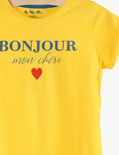 T-shirt dla dziewczynki- żółty