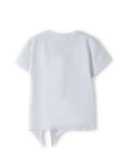 Biała koszulka bawełniana niemowlęca z wiązaniem