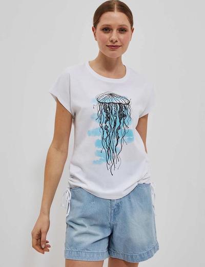 T-shirt z nadrukiem meduzy biały