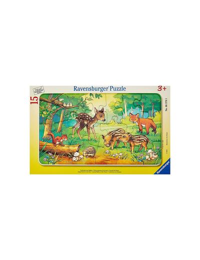 Puzzle dla dzieci 2D w ramce: Leśne zwierzęta - 15 elementów wiek 3+