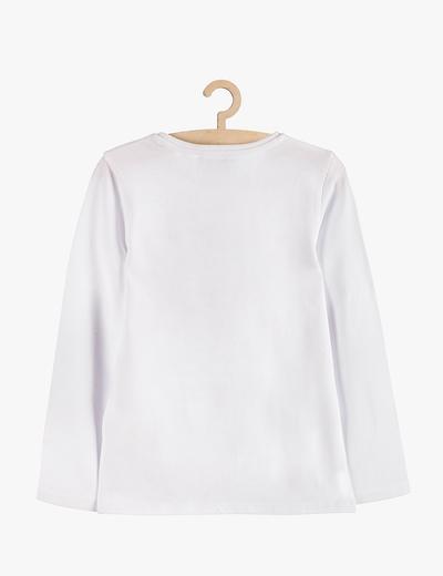 Biała bluzka z nadrukiem dla dziewczynki- serduszko labirynt