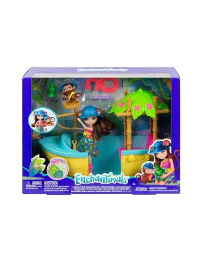 Zestaw Tropikalna łódka Enchantimals - lalka Merit Monkey oraz małpka Compass wiek 4+
