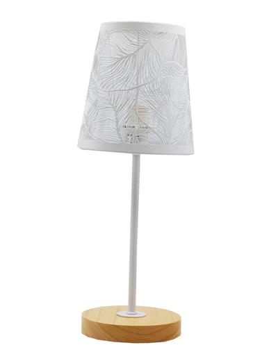 Lampa stołowa z metalowym ażurowym kloszem