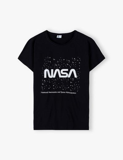 Bawełniany t-shirt damski Nasa - czarny