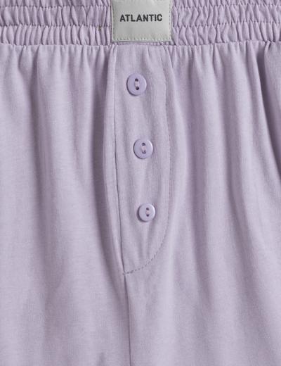Piżama damska z krótkim rękawem - bawełniana - fioletowa - Atlantic
