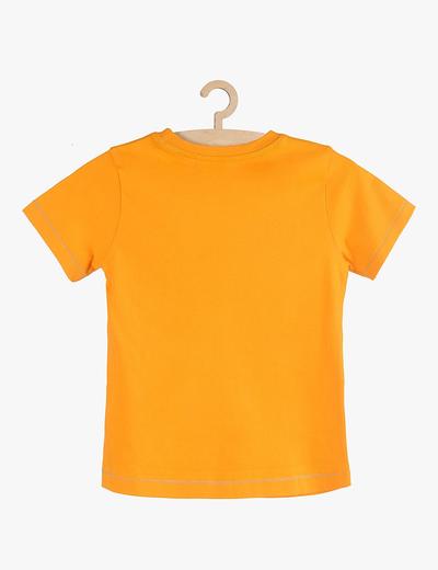 T-shirt chłopięcy pomarańczowy z autami