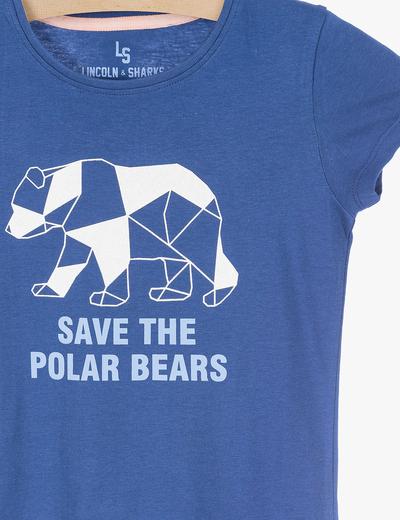 T-shirt dziewczęcy bawełniany - Save the polar bears