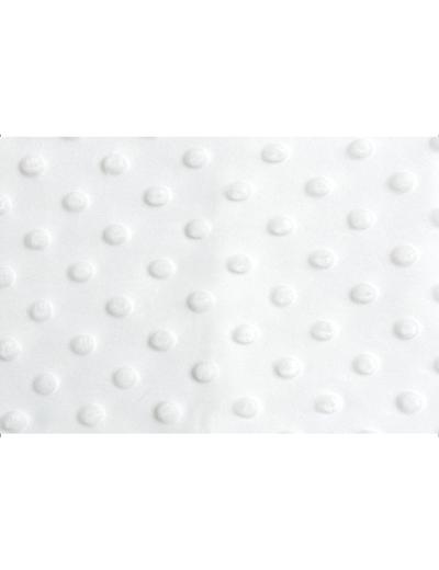 Koc Minky + Bawełna biały grochy szaro-białe 75 x 100 cm