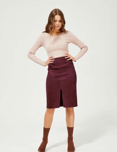Spódnica damska ołówkowa w kolorze burgund