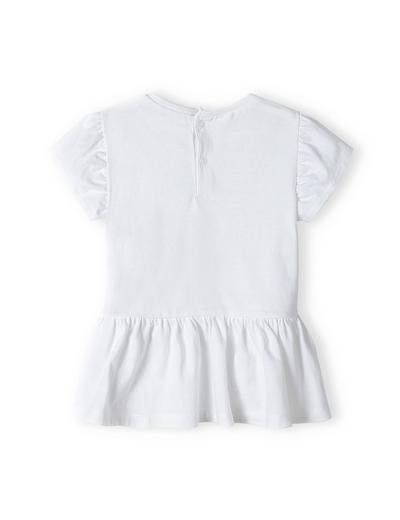 Komplet dla niemowlaka- biała bluzka + niebieskie legginsy