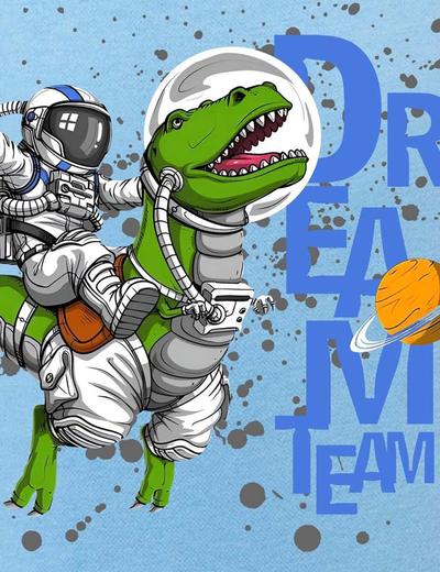 Dzianinowa bluza nierozpinana Astronauta & Dinozaur błękitna