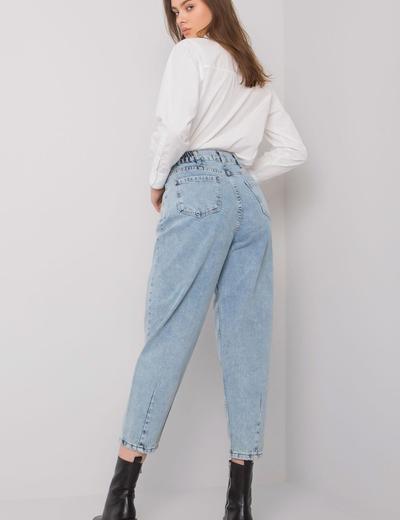 Niebieskie proste jeansy damskie