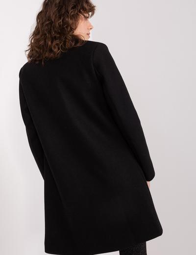 Czarny klasyczny płaszcz z podszewką OCH BELLA