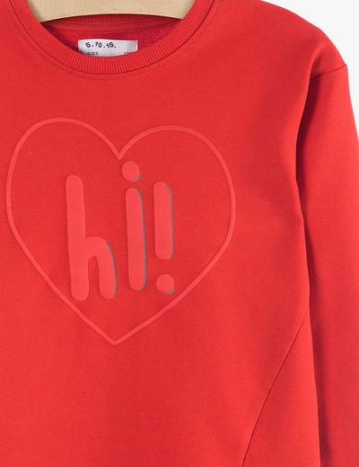 Bluza dresowa dla dziewczynki czerwona - z sercem